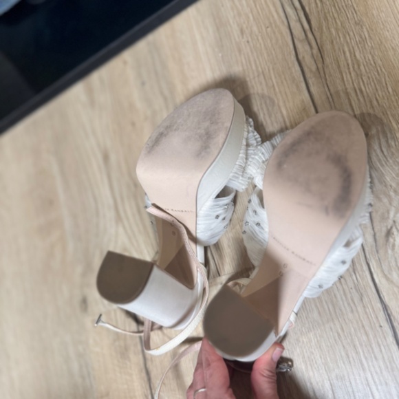 Loeffler Randall Natalia Crystal-Embellished Bow Platform Sandals size 6 - Picture 7 of 7